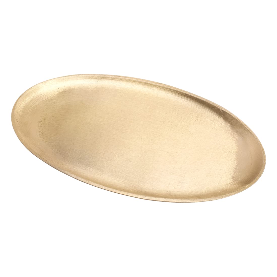 NKlaus candle plate oval 20x11cm matt desinger decorative brass plate gold coaster 10503