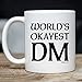 Dungeon Master Mug - World's Okayest DM Coffee Mug - D20 Dice Roleplaying Nerdy 11oz Cup for Men, Women, Best Friend - Tabletop RTS RPG Mug