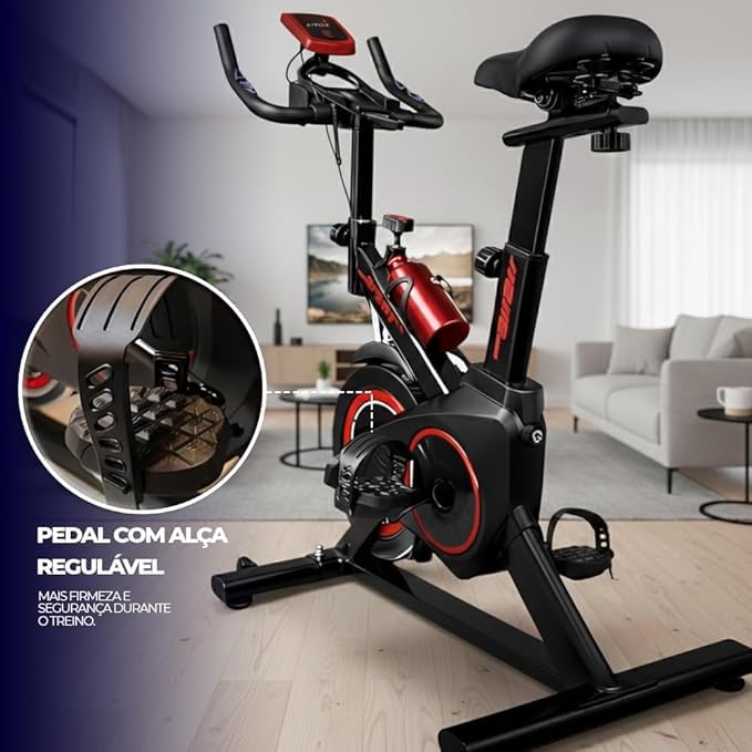 VINCS Bicicleta Ergométrica Bike Spinning Silenciosa Premium p/Casa Academia | Fitness, Emagrecimento e Cardio | Assento Ajustável, Painel Monitor, Regulagem de Carga, Design Confortável Bike Ergometrica
