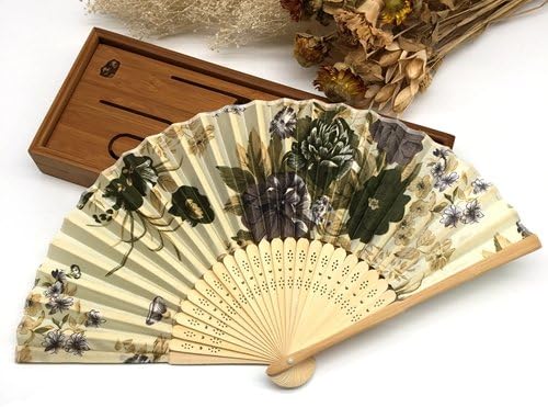 Skuleer(TM) 1pc Summer Style Folding Hand Held Fan Fabric Floral Wedding Dance Favor Pocket Fan[ 12 ]
