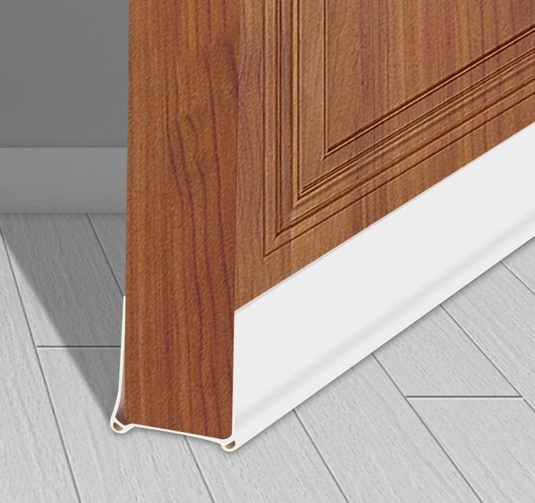 Draft Stoppers - Door Draft Stopper, Cuttable Under Door Seal, Strong Adhesive Draft Stopper for Bottom of Door for Exterior/Interior Doors 39” Length (White)