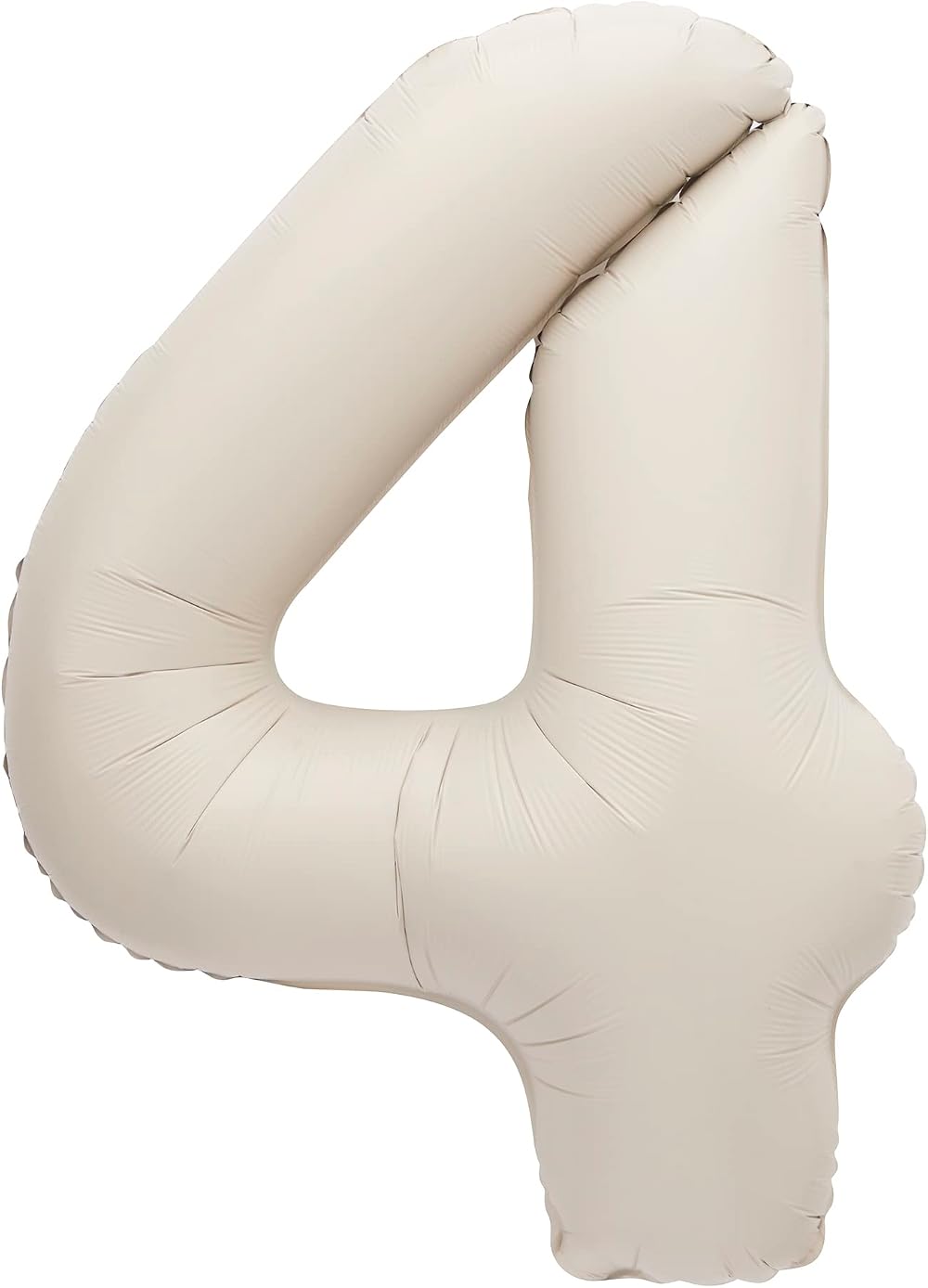 Unique Giant Foil Number 4 Balloon 86 cm Matte Nude Decor