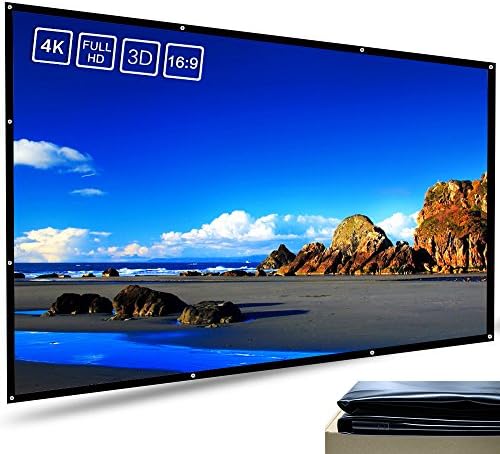 Meitoot 120 inch 16:9 Outdoor Movie Projector Screen HD Home Theater Projection Screen Portable (Foldable PVC Fabric Matte White)