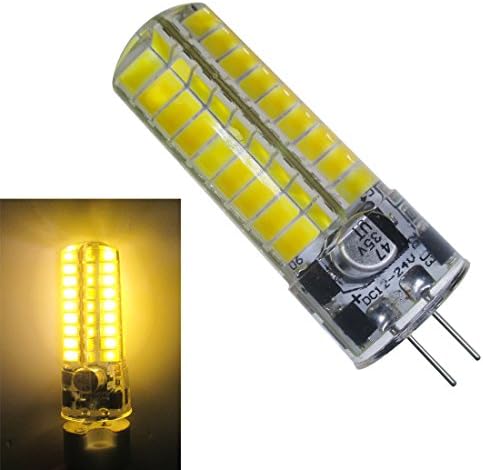 GLMING 3.5W G4 72-5730 SMD LED Bulb G4 Bi-pin Base AC 12V DC 12V-24V Silicone Crystal Corn Bulb Super Bright 480Lumens Warm White Pack of 2