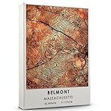 Belmont Map Poster, Massachusetts Map Art