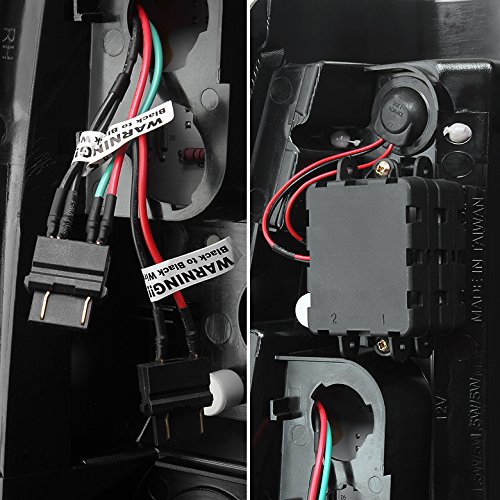 2003-2006 Silverado/Sierra Mystery Blk Smoke LED Tail Lights w/ Fiber Optic Tube Pair L+R 2004 2005