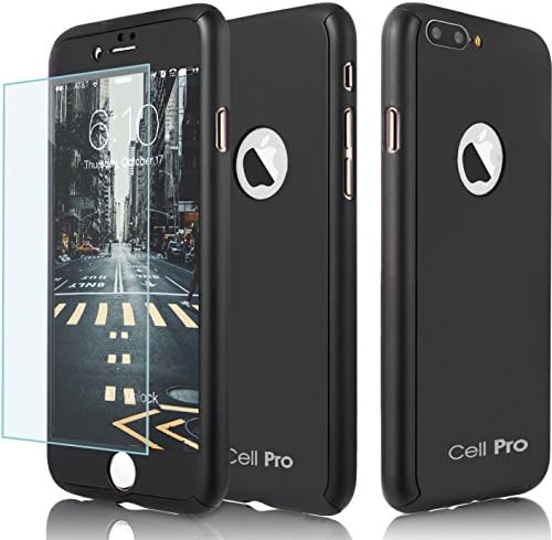 iPhone 7 Plus Case 360 CellPRO [Full Body Series] Premium Hard TPU Cover -Full Protection (Dual Layer 0.1 mm Slim) Anti-Slip Grip Designed with Ultra Clear Screen Protector Glass for Apple iPhone 7+