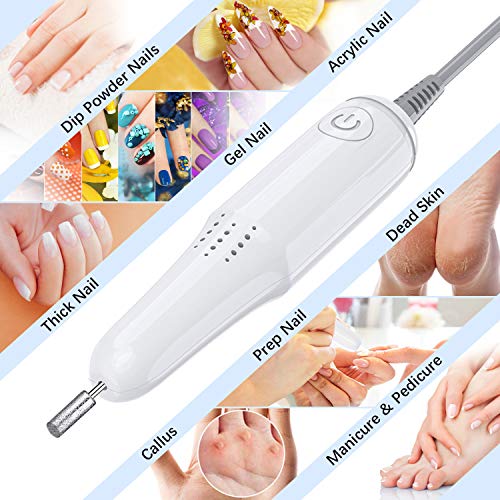 AUCEE Electric Nail Drill, Professional 30000 RPM Nail File Machine Low Noise Low Heat Low Vibration Manicure Pedicure Drill for Acrylic Nails, Gel Nail, Glazing Nail Drill, Nail Art Polisher Sets