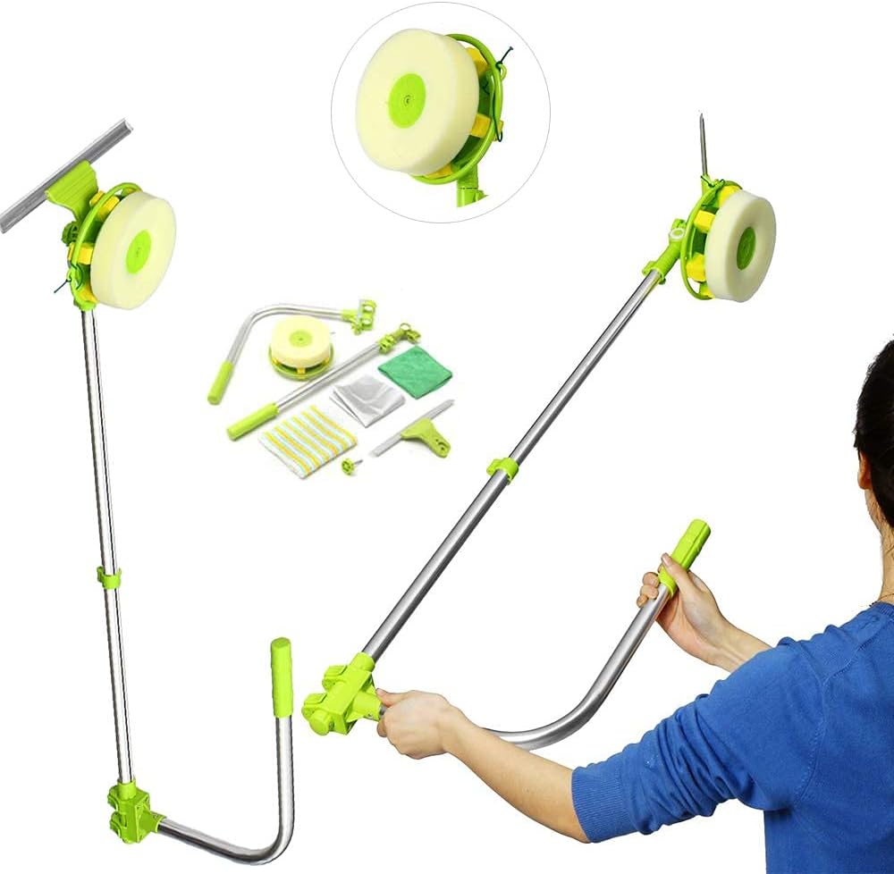 UType Telescopic High Rise Window Cleaner, 2 in 1 Extendable Window