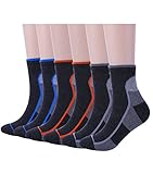 Men's Athletic Hiking Boot Socks-6 Pack Cushion Crew Cotton Socks for Outdoor Sports