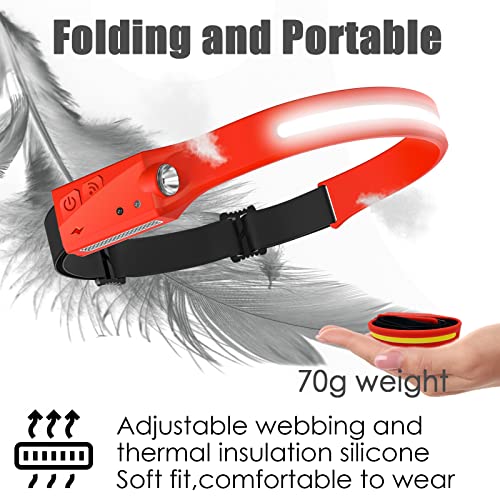 CATO Lightweight Headlamp Flashlight, USB Rechargeable Outdoor Headlamp, Su