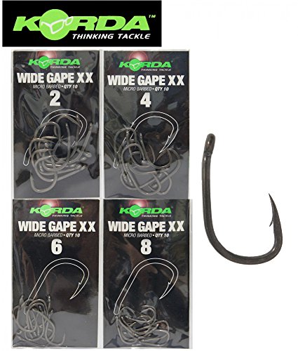 Korda Wide Gape XX Karpfenhaken (10 Stück), Angelhaken zum Karpfenangeln, Haken zum Karpfenfischen, Haken für Karpfen