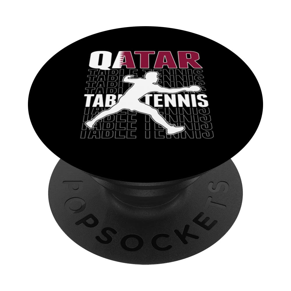 Qatar Table Tennis Lovers Qatari Ping Pong Supporter Sport PopSockets Swappable PopGrip