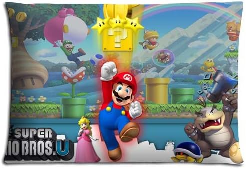 Polyester Cotton Imported BACTERIA RESISTANT Zippered The Super Mario Bros. Super Show Sofa Pillow Shells Cases 20x30 inch 50x76 cm