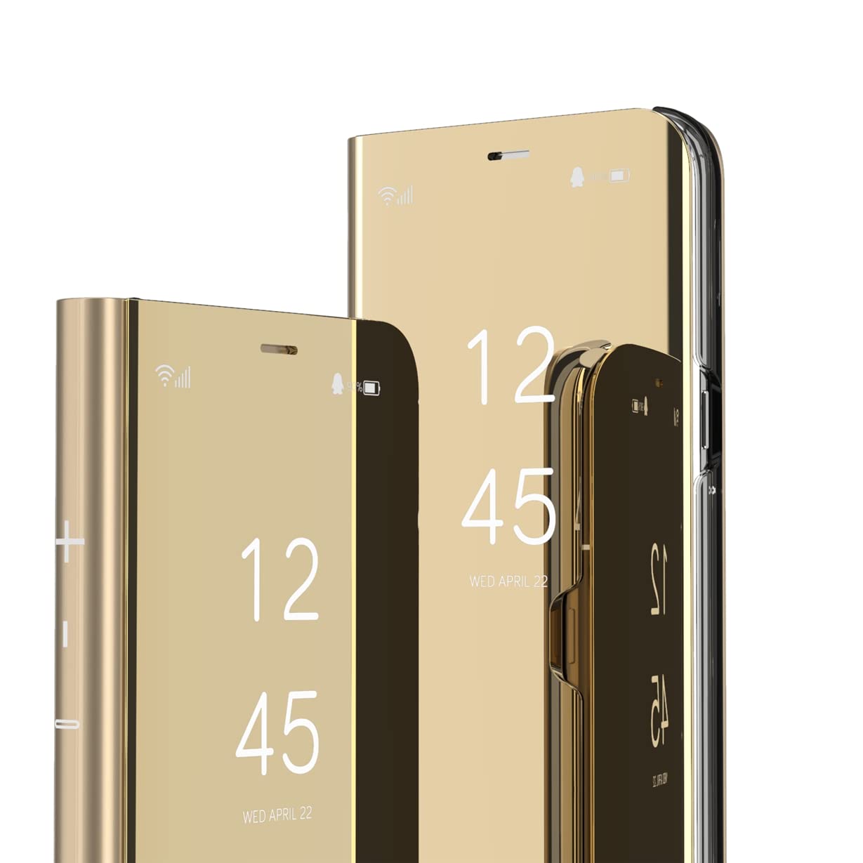 IMIRST iPhone 13 Pro Case, Mirror Design Clear View Flip Bookstyle Luxury Protecter Shell With Kickstand Case Cover for Apple iPhone 13 Pro 6.1" 2021. Flip Mirror: Gold — image 1