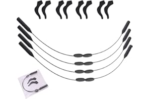 Adjustable Glasses Strap, PIVHWIR 4 Pcs Eyeglasses Strap Holder and 4 Pairs Anti-slip Holder, Silicone Sunglasses Strap Eye G
