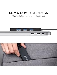 ATZEBE USB C Hub 4 en 1, Ultra Slim USB C adaptador con 4 puertos USB 3.0 para MacBook Pro 2018 2017 iMac,  Chromebook Pixelbook, XPS, Samsung S9, S8 y más dispositivos USB tipo C