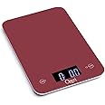 Ozeri Touch Professional Tempered Glass Digital Kitchen Scale, Red Engine