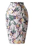 KIRA Women's Vintage Cotton Floral Pencil Skirt