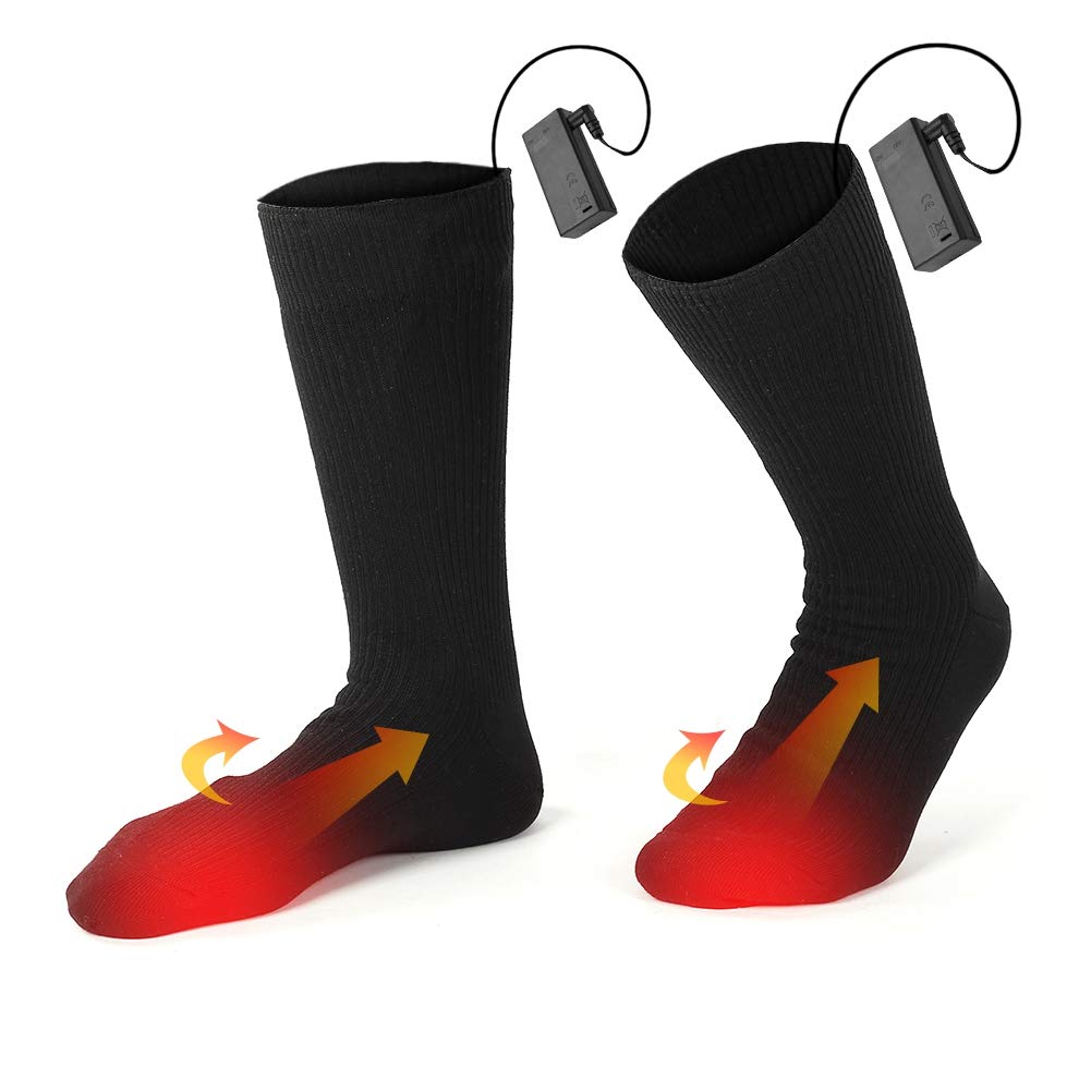 Rechargeable Electric Heated Socks, 1Pair Cold Weather Thermal Socks Thermal Insulated Foot Warmers for Chronically Cold Feet. Perfect for Hunting Hiking Shredd