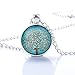 LUREME Time Gem Series Silver Tone Chain Disc Charm Necklace for Girls Women Teens(Life Tree) (01002596)