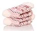 EBMORE Women's Home Super Soft Warm Winter Weight Snowflake Fleece Crew Socks One Pair(Pink) One size fits most (Women's Shoe Sizes 6-10)