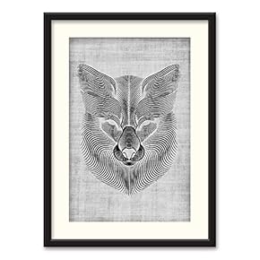 Black Paper Framed Canvas Wall Art for Living Room, Bedroom Beasts Black and White Canvas Prints for Home Decoration Ready to Hanging - 23x31 inches