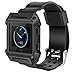 iiteeology Compatible with Fitbit Blaze Bands for Men Large, Rugged Protective Frame Case with Strap Bands for Blaze Smart Fitness Watch Accessory Sport Band, Black
