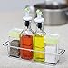 Glass Cruet set with Caddy, Salt and Pepper Shakers with Olive Oil and Vinegar Dispenser Great For Gift