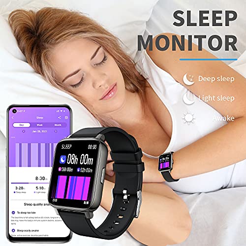 Smartwatch, 1,69\'\' TFT Orologio Fitness Tracker Uomo Donna Smart Watch Sonno Cardiofrequenzimetro, IP68 Impermeabile Sportivo Activity Tracker Contapassi Cronometro, Smartband, Notifiche Messaggi
