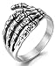 FIBO STEEL Stainless Steel Skull Rings for Men Women Vintage Gothic Ring Biker,Size 7-14