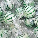 Jumbo Green & White Spearmint Hard Candy Balls 120 Count Bag