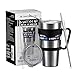 SUCFORST Stainless Steel Tumbler Set (8 Piece) - Double Wall Vacuum Insulated Travel Cup/Mug with Handle,2 Straws,2 Brushes,Tritan Splash Proof Lid & Regular Lid - 30 oz