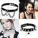 Leather Choker Collar For Women,Sexy Soft PU Leather Choker Necklace (Bell Black)