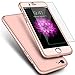 for Apple iPhone 8 Case, iPhone 7 Case, ANOLE 360 Full Body Protection 2in1 Ultra Thin PC Shell with [Tempered Glass Screen Protector] Coverage Matte Hard Plastic Cover & Skin 4.7 Inch (Rose Gold)