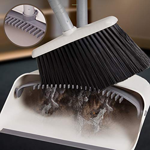 JEHONN Broom and Dustpan Set, Sweep Set Upright Stand Up & Store Long Handle Indoor Outdoor for Home Kitchen with Broom Holder - Thumbnail 2