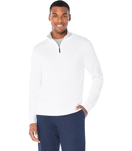 Chaps Men's Classic Fit Textured Quarter Zip Sweater -Key West