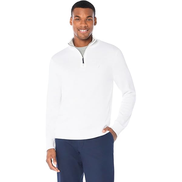 Tricot St. Raphael Men's Colorblock 1/4 Zip, Mocha Heather, Small