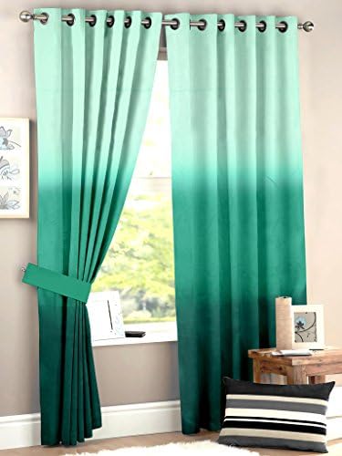 HOMEC Elegant Satin Digitally Printed Single Window Curtain (Size - Window 46 X 60 inch/Color - Blue)