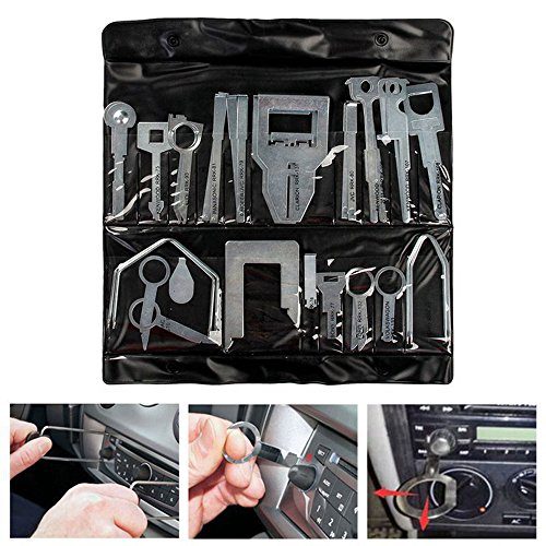 Click Here to See More Images Pulusi 38 Pcs Professional Car Interior Dash Panel Audio Stereo CD Player Radio Removal Clip Stereo Release Removal Tool Kits For VW,Ford,Benz,Audi,Pioneer JVC,Kenwood