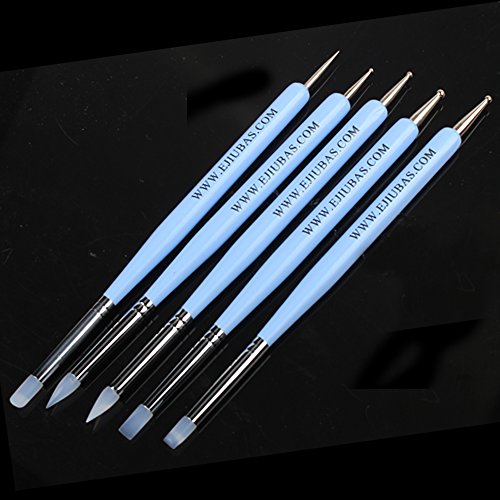 Ejiubas Sculpting Polymer Clay Tools 5 X 2 Way Dotting Tool Rubber