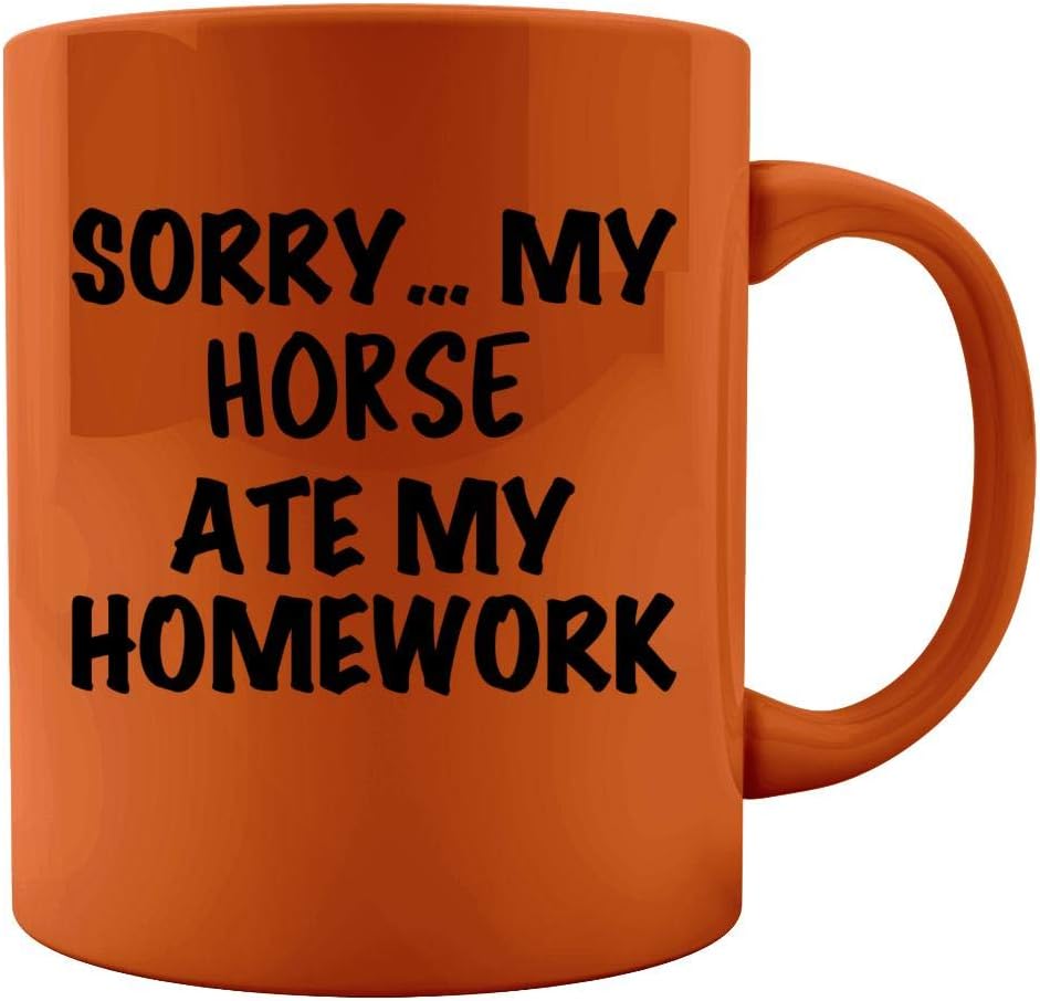 Horse Ate My Homework - Farm Gift Idea - Funny Pony Theme - equestrian - Colored Mug