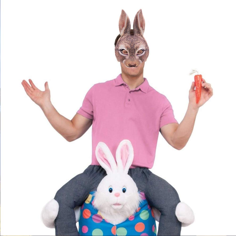 LoveInUSA Easter Bunny Half Mask Animal Adult Costume