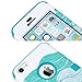 ULAK iPhone 5C Case, iPhone5C Case, Shockproof Hybrid Heavy Duty Dual Layer High Impact Protection Case Cover for Apple iPhone Apple iPhone 5C- Wave Clouds + Blue