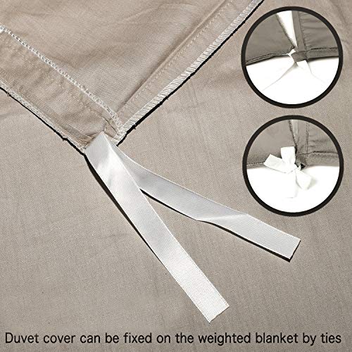 YEMYHOM 100 Cotton Removable Duvet Covers for Weighted Blankets Inner