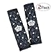 Qimei Car Armrest Cover Center Console Cushion Lid Handrail Box Pad Soft PU Leather + Bling Crown Decoration Cushion (A - Seatbelt Cover * 2 Pack)