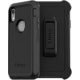 OtterBox iPhone XR (Only) - Defender Series Case - Black - Rugged & Durable - with Port Protection - Holster Clip Included - Retail Packaging
