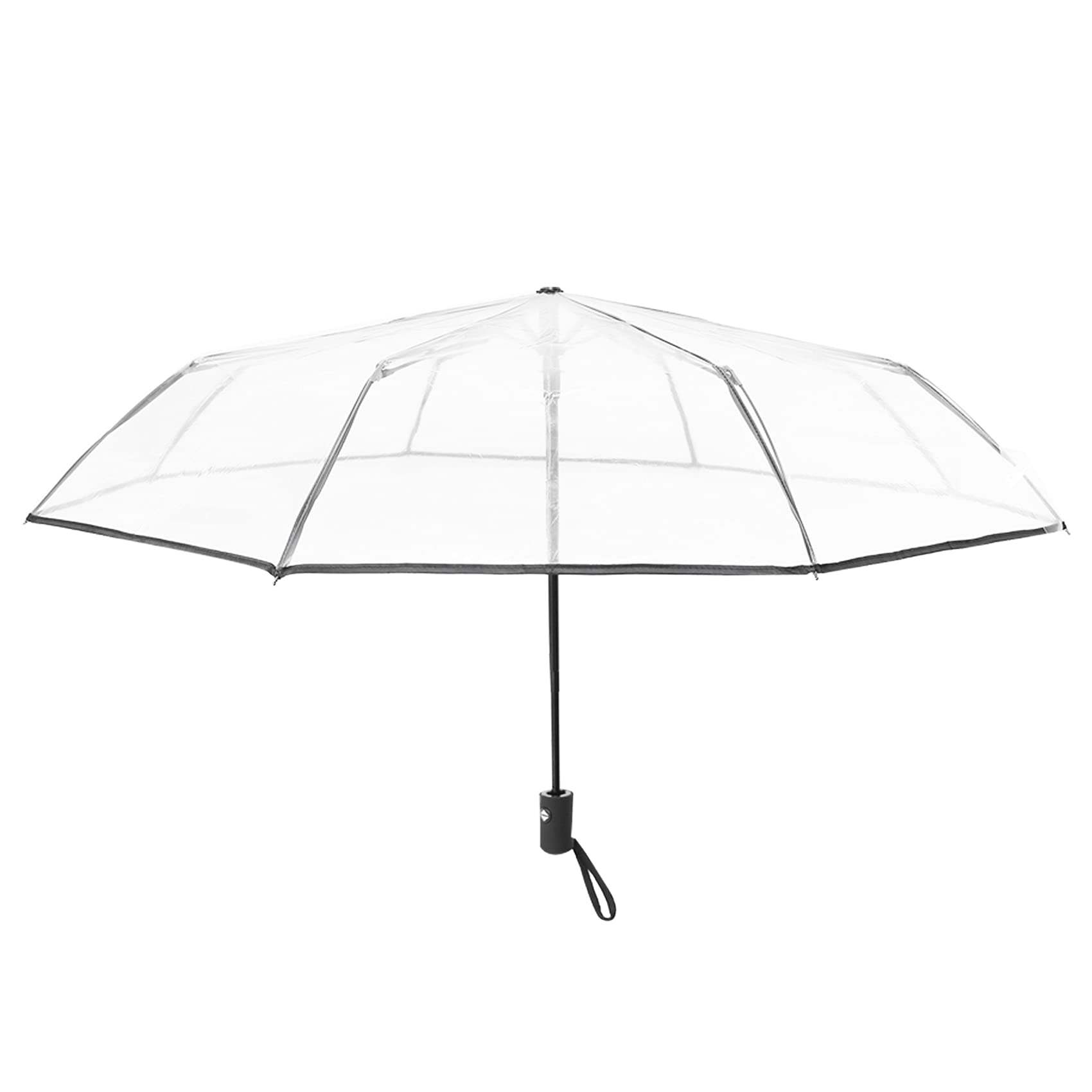 Wobekuy Transparent Umbrella Automatic Umbrella Women Men Umbrella Folding Windproof Style Clear umbrella,Transparent + black border