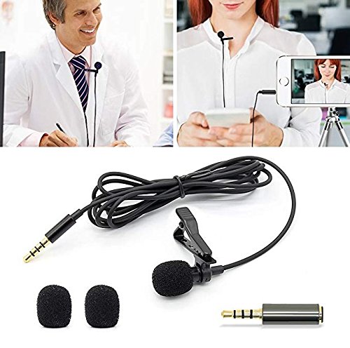 Clan_X Lavalier Microphone, Hands Free Clip-on Lapel Mini Mic with Omnidirectional Condenser for KTV, Recording, Voice Chat, Speaking, Video Conference, Noise Cancelling Mic