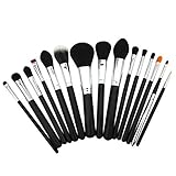Makeup Brushes 24pcs Quality Natural Cosmetic Brush Set With Leather Pouch 24 Count Bursh set For Eye Shadow Blush Concealer(Cream-Coloured) (24 Pcs)